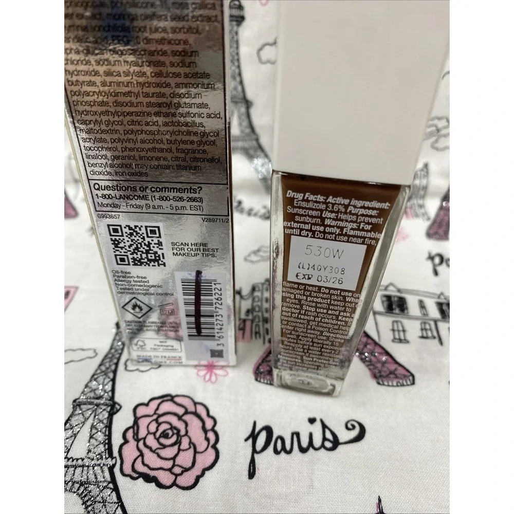 LANCOME ~ TEINT IDOLE ULTRA WEAR CARE & GLOW FOUNDATION ~ # 530 (W) NEW Exp 3/26